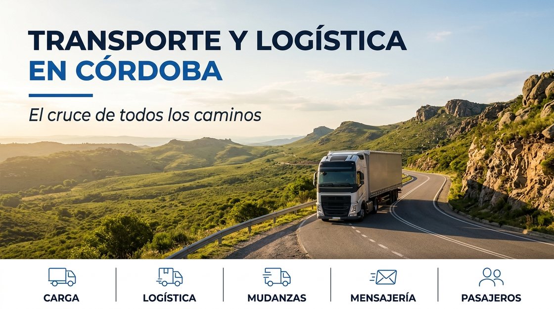 Camión recorriendo un camino de las Sierras de Córdoba al atardecer