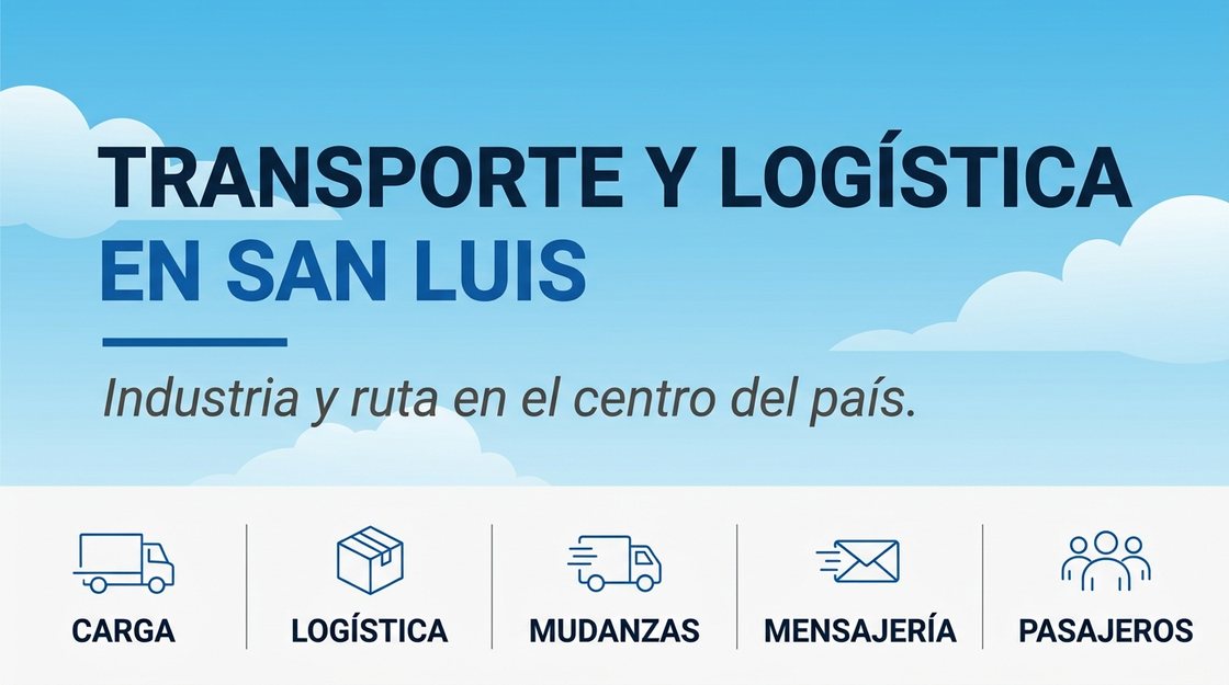 Autopista puntana entre las sierras, con camiones circulando